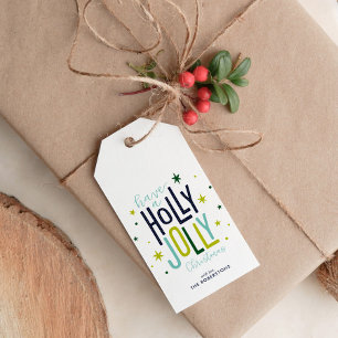 Etiqueta Para Presente "Holly Jolly" Natal Personalizado
