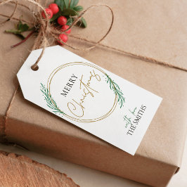 Etiqueta Para Presente Holly Wreath Christmas Gift Tag Greenery