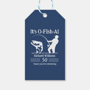 Etiqueta Para Presente Homem é O-Fish-al Pescador 50ª Festa de aniversári