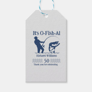 Etiqueta Para Presente Homem é Ofishal Pescador 50ª Festa de aniversário