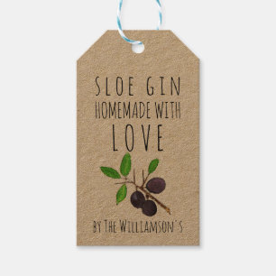 Etiqueta Para Presente Homemade com Love Sloe Gin Kraft Paper