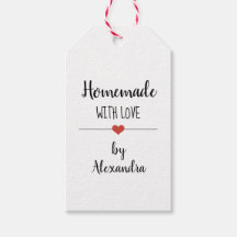 Homemade com marcas de presentes de nome de script