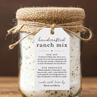Etiqueta Para Presente Homemade Ranch Mix Gift Tags