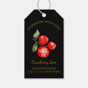 Etiqueta Para Presente Homemade Simples Cranberry Jam Hang Tag l Black