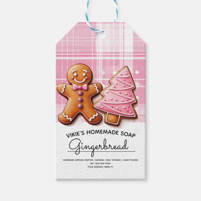 Etiqueta Para Presente Homemade Soap Business Cookies Christmas Label (Frente)