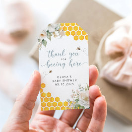 Etiqueta Para Presente Honey Bee Floral Chá de fraldas Obrigado