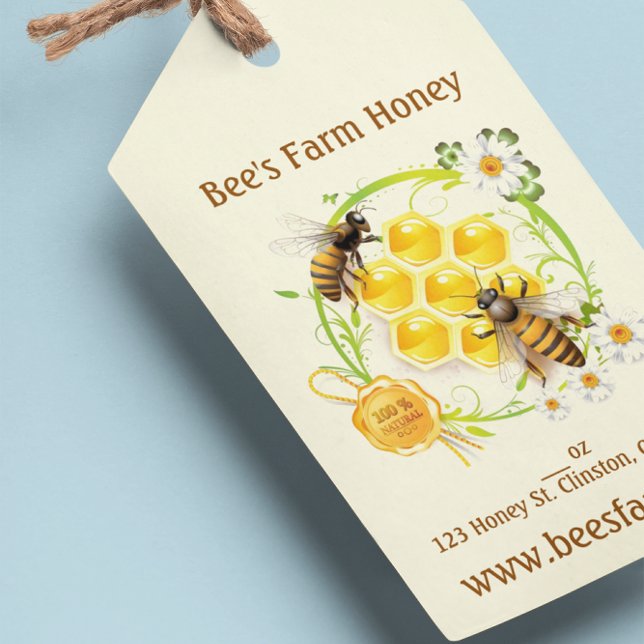 Etiqueta Para Presente Honey Beer Honey Beekeeper Apiarist Personalizado (Criador carregado)