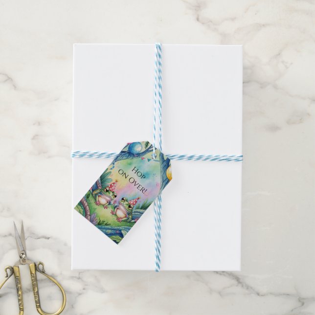 Etiqueta Para Presente Hop On Over Birthday Party Thank You (Com cordão)