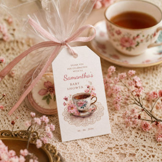 Etiqueta Para Presente Hora do chá floral vintage convite de chá de bebê
