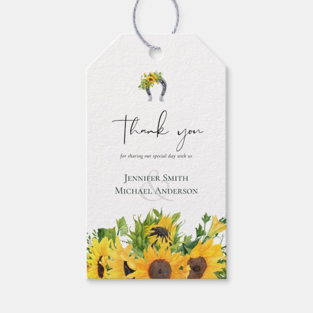 Etiqueta Para Presente Horário Russo dos Girassóis do Sul (Frente)