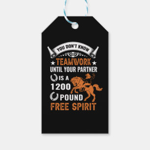 Etiqueta Para Presente Horse Art Você não sabe Trabalho em equipe