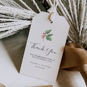 Etiqueta Para Presente Hortaliças do Natal & obrigado que vermelho da
