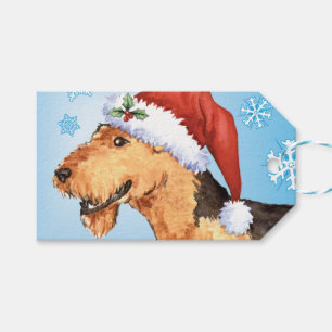 Etiqueta Para Presente Howlidays feliz Airedale