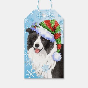 Etiqueta Para Presente Howlidays feliz border collie