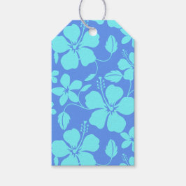 ETIQUETA PARA PRESENTE HULA HAVAIANA (HIBISCO) PERVINCA/TEAL