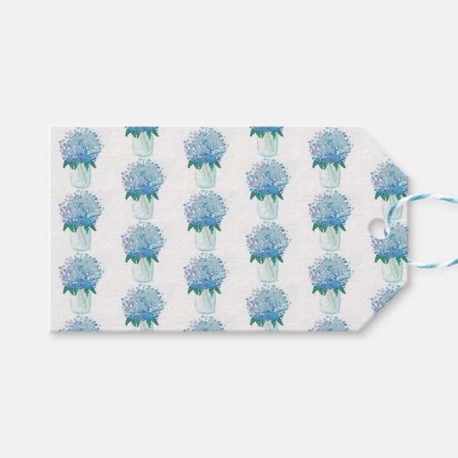 Etiqueta Para Presente Hydrangea azul e roxa (Frente (horizontal))
