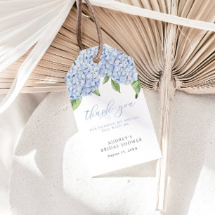 Etiqueta Para Presente Hydrangea Azul Obrigado Chá de panela Personalizad