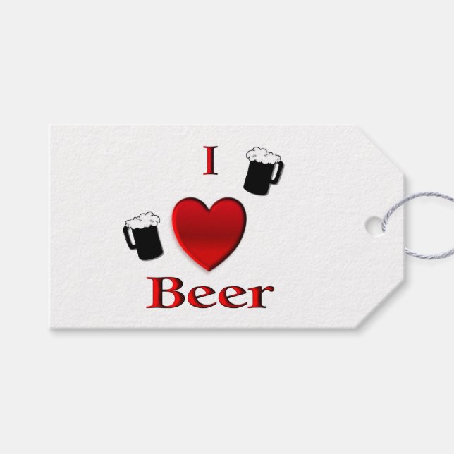 Etiqueta Para Presente I Heart Beer Design (Frente (horizontal))