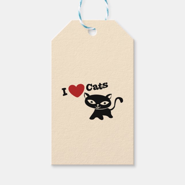 Etiqueta Para Presente I Love Cat (Frente)