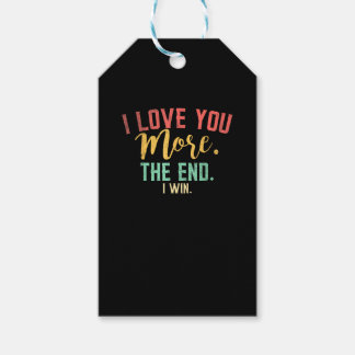 Etiqueta Para Presente I Love You More I Win Funny Playful Design 