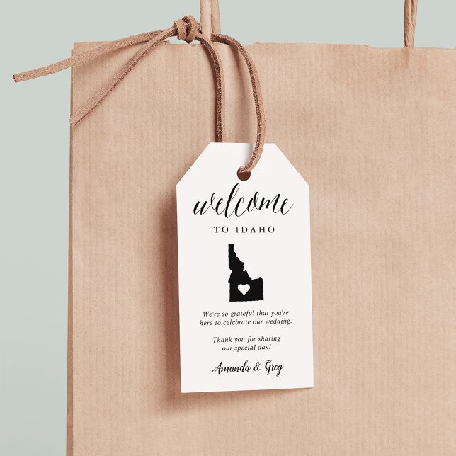 Etiqueta Para Presente Idaho Wedding Welcome (Criador carregado)