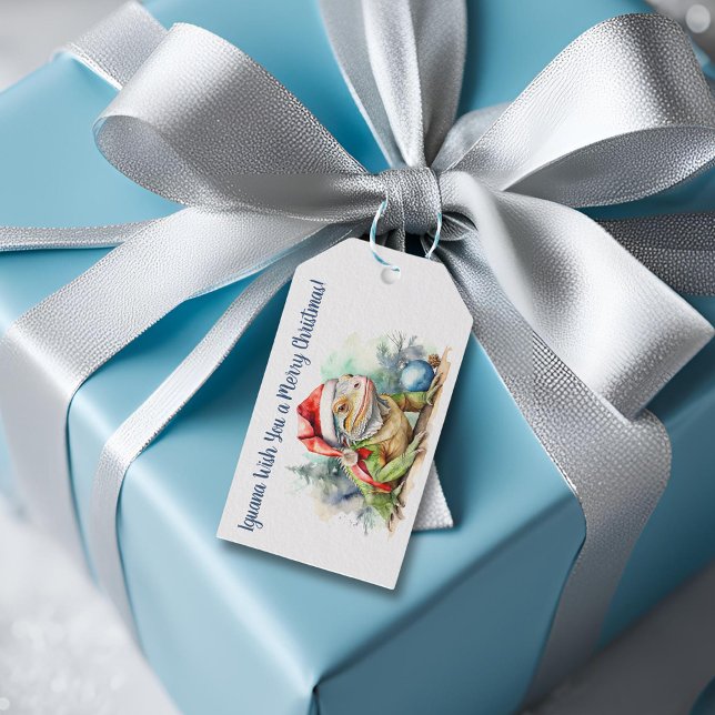 Etiqueta Para Presente Iguana quer um Feliz Natal (Iguana Wish you a merry christmas gift tag mockup
)