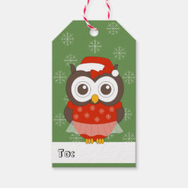 Etiqueta Para Presente ilusima Ballerina Owl Flocos de neve de Natal