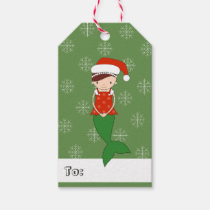 Etiqueta Para Presente Ilusima Snowflakes de Natal Smermaid