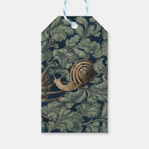 Etiqueta Para Presente Ilustração Antiga de Caracol Botânico Art Nouveau 