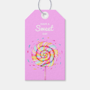 Etiqueta Para Presente Ilustração das gotas de caramelo doce de pirulit