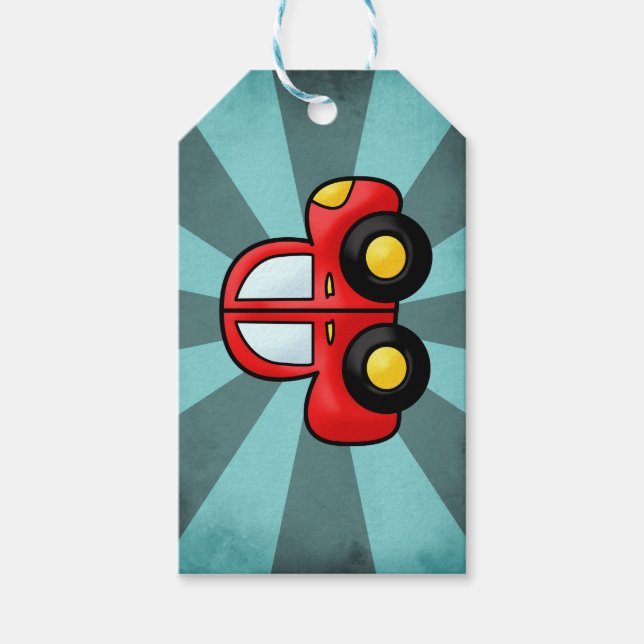 Etiqueta Para Presente Ilustração de carro (Frente)