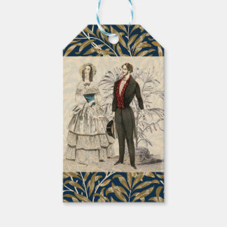 Etiqueta Para Presente Ilustração de casamento vitoriano vintage de 1844