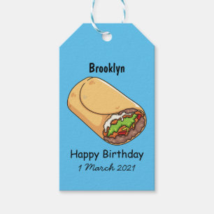Etiqueta Para Presente Ilustração de desenho animado burrito