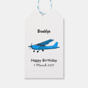 Etiqueta Para Presente Ilustração de desenho animado de aeronaves de asa