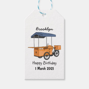 Etiqueta Para Presente Ilustração de desenho animado de comida de bicicle