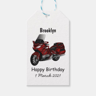Etiqueta Para Presente Ilustração de desenho animado de motocicleta em tu