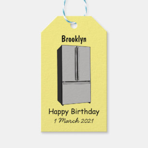 Etiqueta Para Presente Ilustração de desenho animado do frigorífico franc