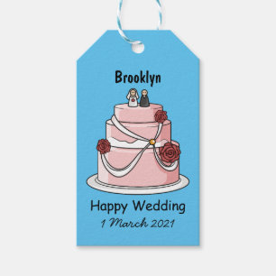 Etiqueta Para Presente Ilustração de desenho de bolo de casamento