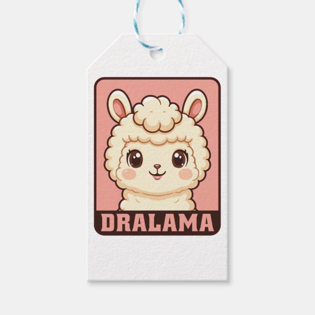 Etiqueta Para Presente Ilustração de lhama fofa design (Frente)