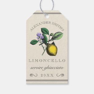 Etiqueta Para Presente Ilustração de Limão de Limão de Limoncello Vin