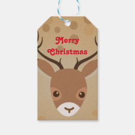 Etiqueta Para Presente Ilustração de rena em um fundo marrom