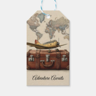Etiqueta Para Presente Ilustração de viagens vintage com um Plano