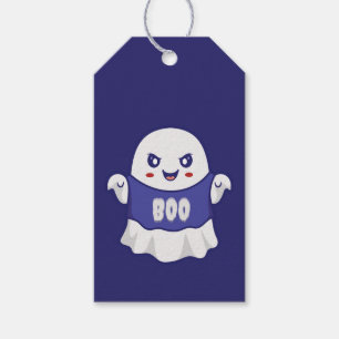 Etiqueta Para Presente Ilustração Divertida de Fantasma Assustador para D