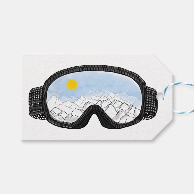 Etiqueta Para Presente Ilustração do Modo Montanha Ski Goggles (Frente (horizontal))