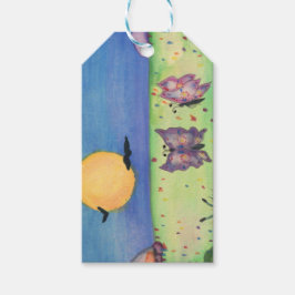 Etiqueta Para Presente Ilustração Watercolor Borboletas Casal