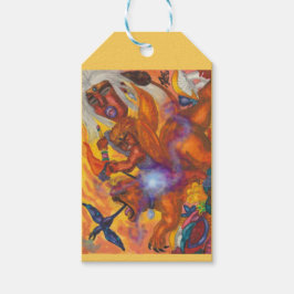 Etiqueta Para Presente Ilustração Watercolor Eros cavalga a deusa indolen