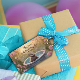 Etiqueta Para Presente Ímã de Chuva de Bebê Adorável de Lontra