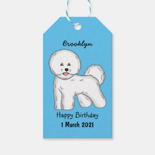 Etiqueta Para Presente Imagem de desenho animado de cachorro de frise de