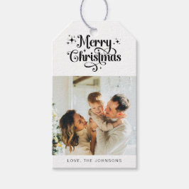 Etiqueta Para Presente Imagem de Natal Simples Preto e Branco