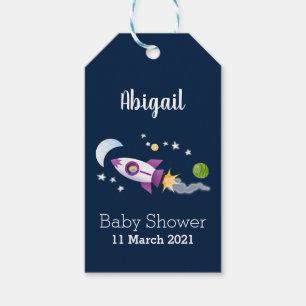 Etiqueta Para Presente Imagem de um foguete em cartoon espacial